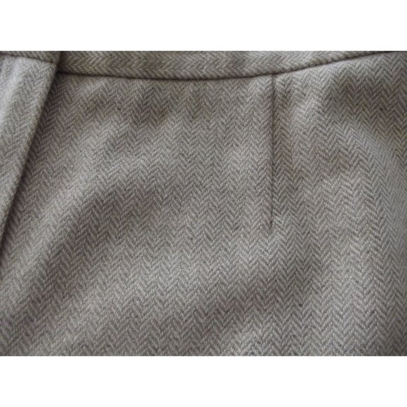 Liz Claiborne 14 Wool Blend Pants beige herringbone textured high rise dress pts - Picture 3 of 7